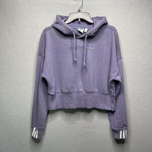 Adidas Womens Cropped Purple Hoodie Size S